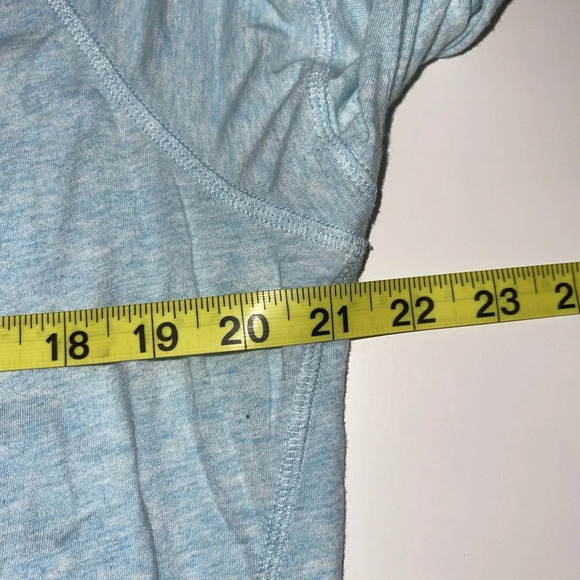 Zella Baby Blue Semi-sheer V-neck Long Sleeve Athleisure Tee Xlarge Women’s - Picture 8 of 12